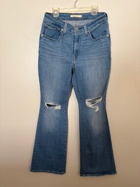 Levi's 726 High Rise Light Distressed Classic Flare Denim Jeans